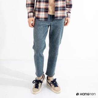 【Hang Ten】男裝-TAPERED FIT錐形五袋款丹寧長褲(淺藍色)