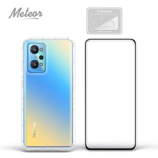 【Meteor】realme GT Neo2 手機保護超值3件組(透明空壓殼+鋼化膜+鏡頭貼)
