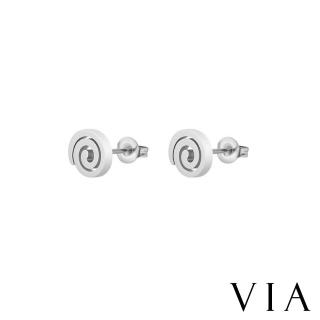 【VIA】白鋼耳釘 白鋼耳環 符號耳釘 螺旋耳釘/符號系列 幾何經典螺旋造型白鋼耳釘(鋼色)