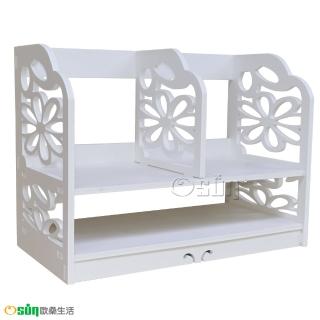 【Osun】DIY木塑板白色雕花櫻花書架(無抽屜款 / CE178-YH40A)