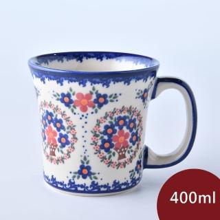 【波蘭陶】Vena 寬口馬克杯 水杯 茶杯 咖啡杯 400ml 波蘭手工製(野莓物語系列)