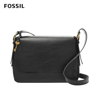 【FOSSIL 官方旗艦館】Harper 真皮馬鞍斜背包-黑色 ZB1568001