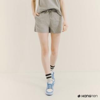 【Hang Ten】女裝-毛巾布刺繡短褲(灰)