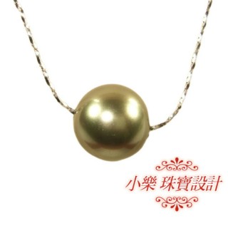 【小樂珠寶】簡單有型單顆感強烈孔雀黑南洋深海貝珍珠項鍊(通勤女孩必備)