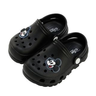 【Disney 迪士尼】迪士尼親子鞋 米奇 立體造型防水洞洞涼鞋-黑-大人款(MIT台灣在地工廠製造)