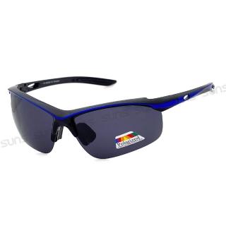 【SUNS】運動太陽眼鏡 頂規強化偏光鏡片 僅20g超輕量 藍框 S15 抗UV400(採用PC防爆鏡片/防眩光/防撞擊)
