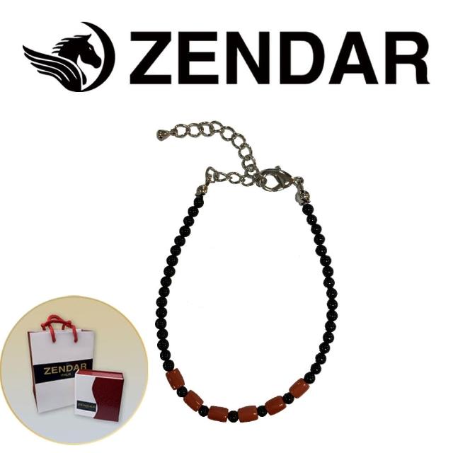 【ZENDAR】頂級天然紅珊瑚鼓黑瑪瑙手鍊 138877