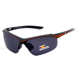 【SUNS】運動太陽眼鏡 頂規強化偏光鏡片 僅20g超輕量 橘框 S15 抗UV400(採用PC防爆鏡片/防眩光/防撞擊)