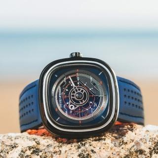 【SEVENFRIDAY】T系列 特殊漸層自動上鍊機械錶-藍/45mm(T3)