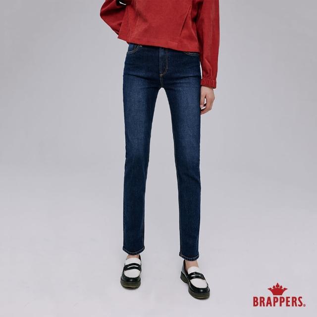 【BRAPPERS】女款 新美腳 ROYAL系列-中腰彈性小直筒褲(深藍)