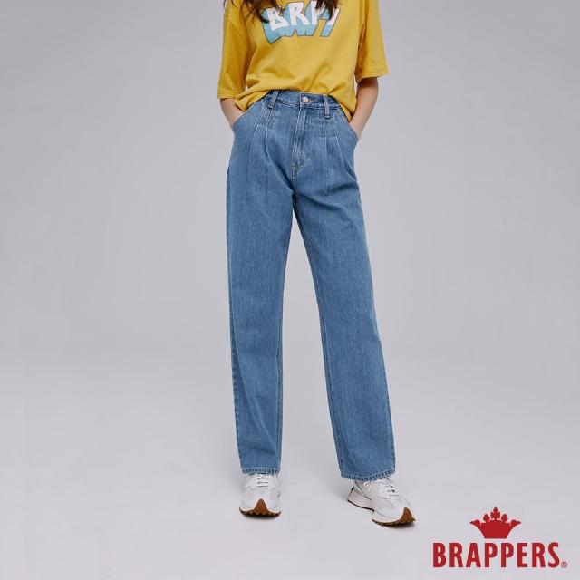 【BRAPPERS】女款 Boy friend系列-高腰全棉直筒褲(淺藍)