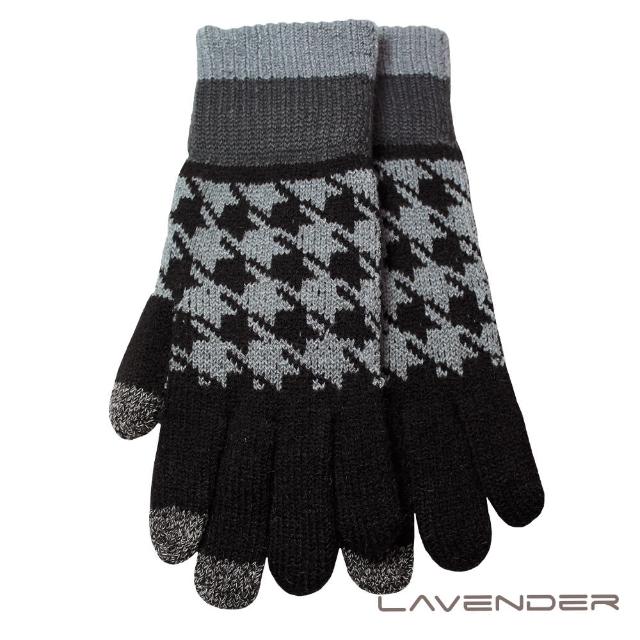 【Lavender】i-Touch觸控雙層手套-千鳥-黑(觸控手套)