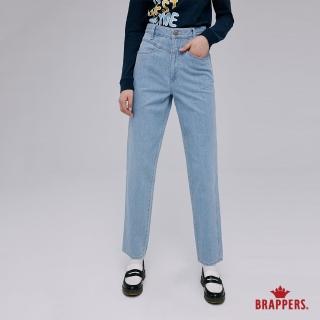 【BRAPPERS】女款 Boy friend系列-中高腰全棉直筒褲(淺藍)