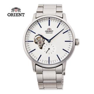 【ORIENT 東方錶】ORIENT 東方錶 SEMI-SKELETON系列 鏤空機械錶 鋼帶款 白色 40.0mm(RA-AR0102S)