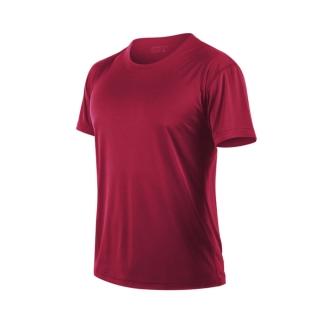 【HODARLA】FLARE 100 PLUS 男女吸濕排汗衫-短T 短袖T恤 台灣製 深紅(3153712)