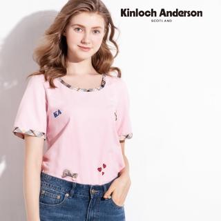 【Kinloch Anderson】圓領可愛刺繡上衣 金安德森女裝(粉紅)