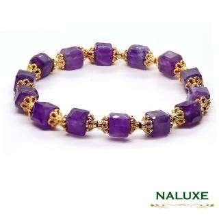 【Naluxe】紫水晶鑽石切面方糖造型款開運手鍊(開智慧、招財、迎貴人、二月生石)