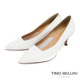 【TINO BELLINI 貝里尼】義大利進口方形鞋口6cmOL跟鞋FSDT0003(白)