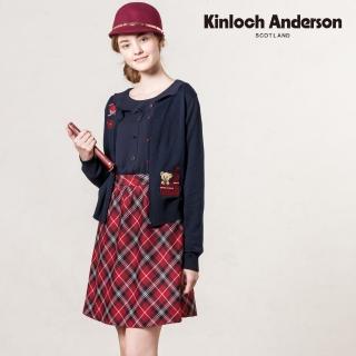 【Kinloch Anderson】金安德森女裝 可愛蕾絲愛心印花七分袖上衣洋裝(KA0775704 米卡其/藏青)