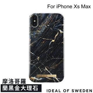 【iDeal Of Sweden】iPhone Xs Max 6.5吋 北歐時尚瑞典流行手機殼(摩洛哥羅蘭黑金大理石)