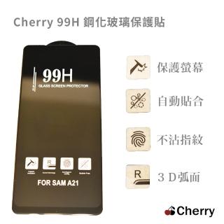 【Cherry】SAMSUNG A21 6.5吋 3D曲面99H鋼化玻璃滿版保護貼(Galaxy A21 專用)