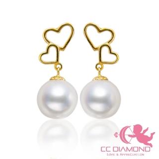 【CC Diamond】心心相印珍珠耳環(極品珍珠8-8.5mm)
