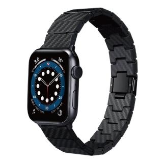【PITAKA】AppleWatch 全尺寸共用 碳纖維磁扣商務錶現代款(極度親膚極輕巧 可調節)