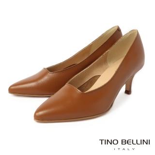 【TINO BELLINI 貝里尼】義大利進口方形鞋口6cmOL跟鞋FSDT0003(棕)