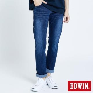 【EDWIN】男裝 E-F無接縫小直筒牛仔褲(拔洗藍)