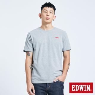 【EDWIN】男裝 第八代LOGO短袖T恤(麻灰色)