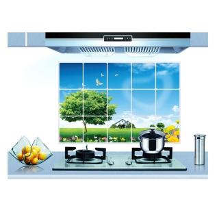 【WE CHAMP】廚房防油靜電貼-風景/海洋-75x45cm(廚房 風景 海洋 防油 耐高溫 靜電貼)