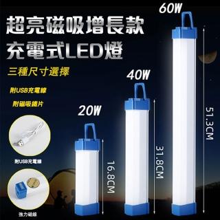 【ROYAL LIFE】超亮磁吸增長款充電式LED燈(USB充電、露營、LED燈條 短款)