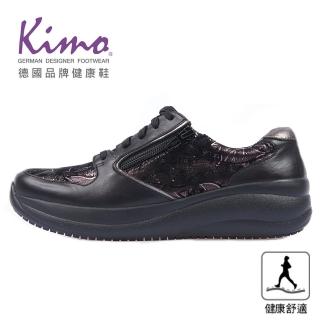 【Kimo】專利足弓支撐-印花舒適休閒健康鞋(石墨黑 KAIWF141043)