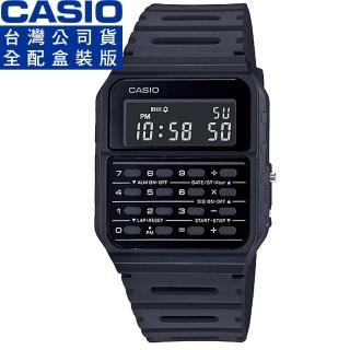 【CASIO 卡西歐】卡西歐DATA BANK 鬧鈴計算機電子錶-黑(CA-53WF-1B 台灣公司貨全配盒裝)