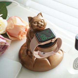 【FIBER 法柏】小貓．寵物手錶錶架 Apple Watch充電架-古銅金