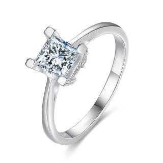 【Jpqueen】簡約百搭四爪鋯石仿婚禮鑽戒指