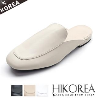 【HIKOREA】正韓製。放鬆時尚皮革立體縫線平底穆勒鞋/版型偏小(71-3420共4色/現+預)