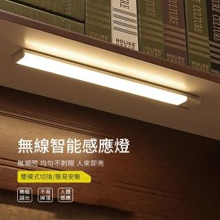 【朗美科】磁吸式LED自動人體感應燈管 USB充電長條無線智能 小夜燈(40cm 臥室 櫥櫃 衣櫃 樓梯 壁燈)
