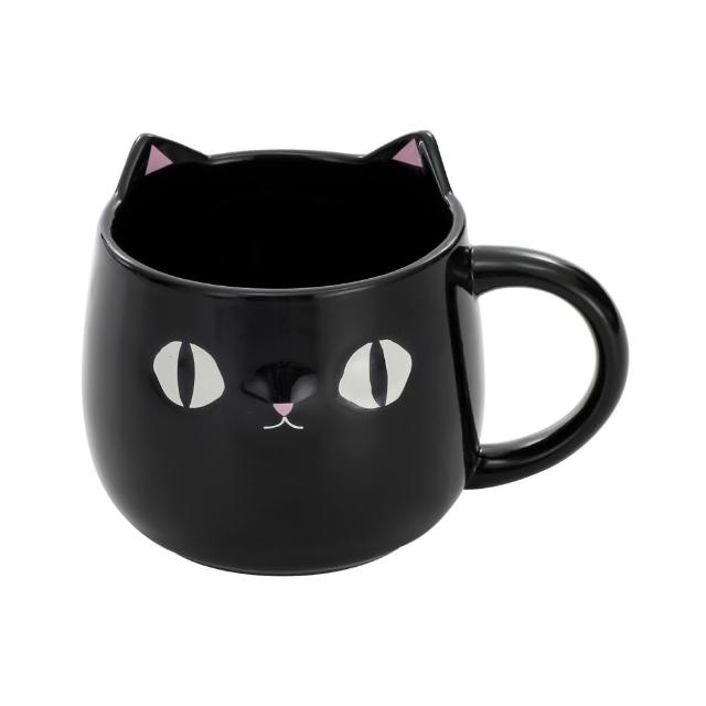【陶瓷藍】貓3兄弟貓型馬克杯 黑貓KURO