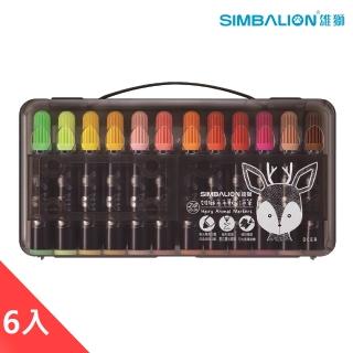 【SIMBALION 雄獅文具】24色毛毛獸彩色筆 6入量販包