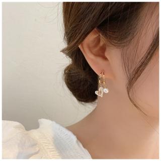 【HaNA 梨花】韓國雙層感的小心機．愛心珍珠金系耳環