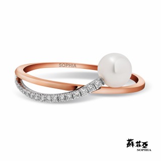 【蘇菲亞珠寶】14RK 流星滑過 鑽石珍珠戒指