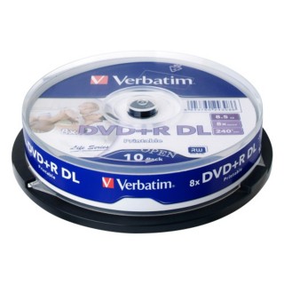 【Verbatim 威寶】Life版 8X DVD+R DL 滿版可印 桶裝(100片)