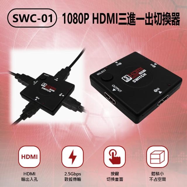 1080P HDMI 三進一出切換器(SWC-01)