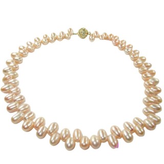 【小樂珠寶】特別設計雙米珠粉橘天然淡水養珠珍珠項鍊(好女孩系單品圓滿象徵)