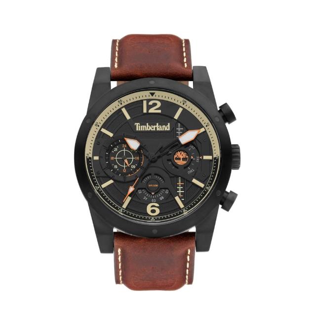 【Timberland】美式潮流三眼皮帶腕錶46mm(TDWGF2100001)