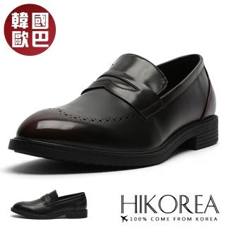【HIKOREA】韓國空運。風格人物免綁帶3CM休閒皮鞋/版型偏小(73-455共2色/現+預)