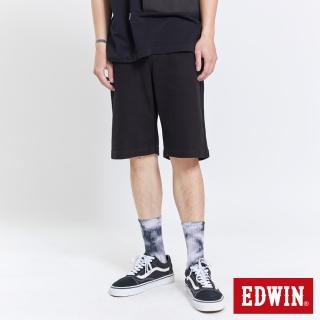 【EDWIN】男裝 JERSEYS迦績EJ3透氣寬鬆牛仔短褲(黑色)