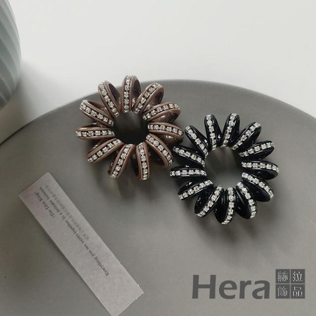 【HERA 赫拉】可愛電話線造型水鑽髮圈2入組 H111021614(髮飾 髮圈)
