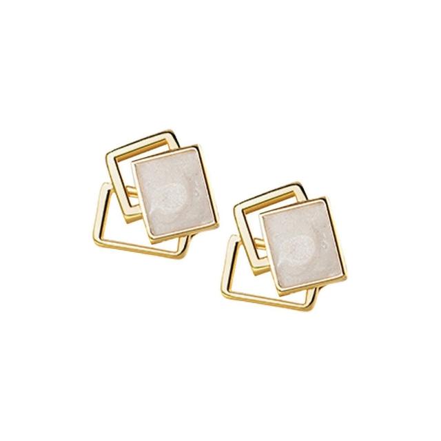 【Porabella】925純銀時尚方塊耳環 earrings